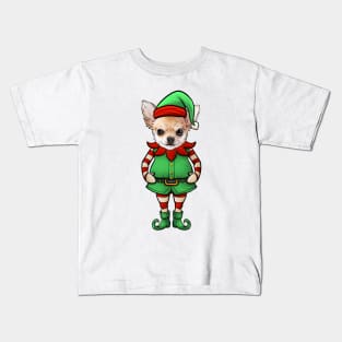 Chihuahua Christmas Elf Kids T-Shirt